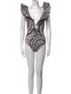 Andres Otalora Printed Ruffle Embellishment One-Piece