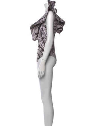Andres Otalora Printed Ruffle Embellishment One-Piece