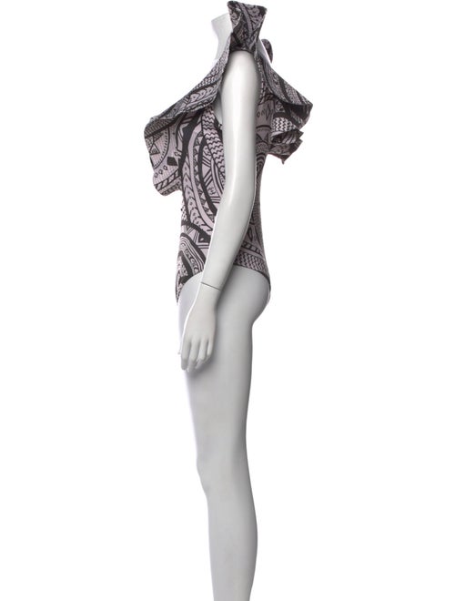 Andres Otalora Printed Ruffle Embellishment One-Piece