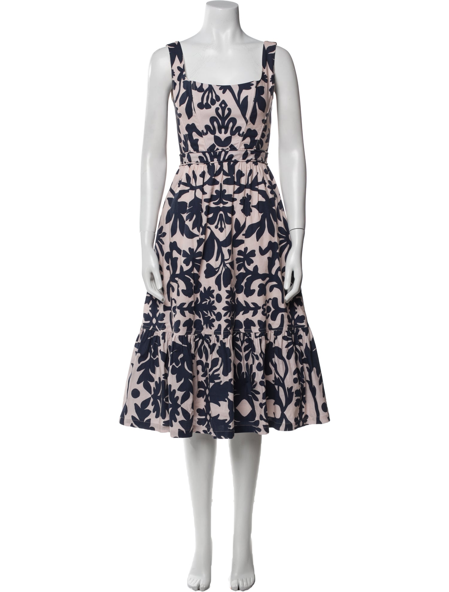 Andres Otalora Floral Print Midi Length Dress