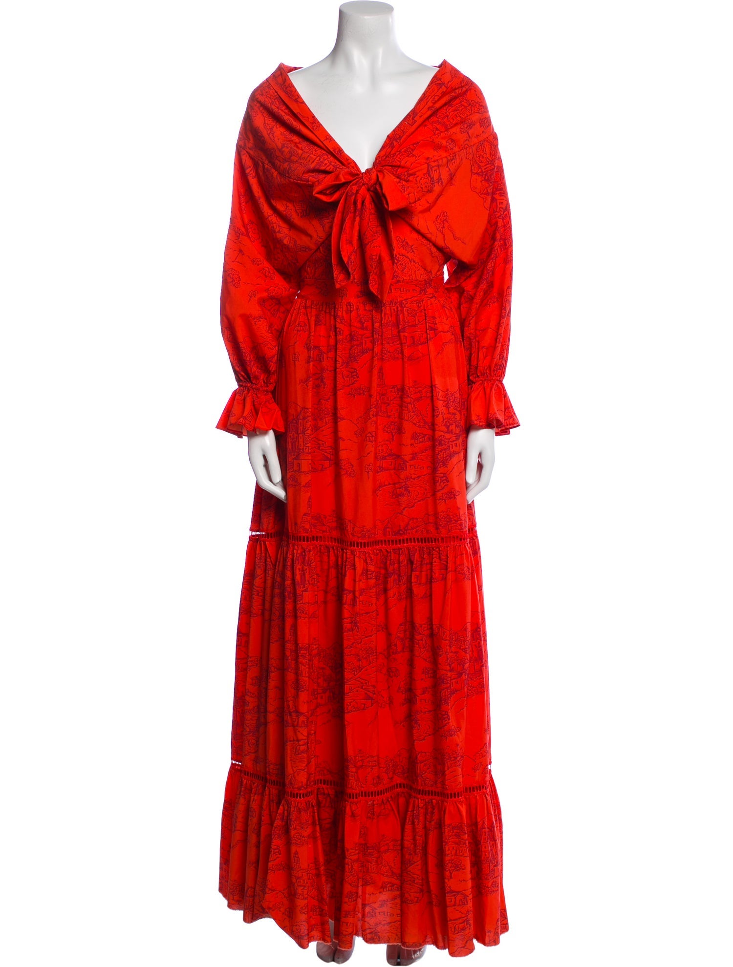 Andres Otalora Printed Long Dress