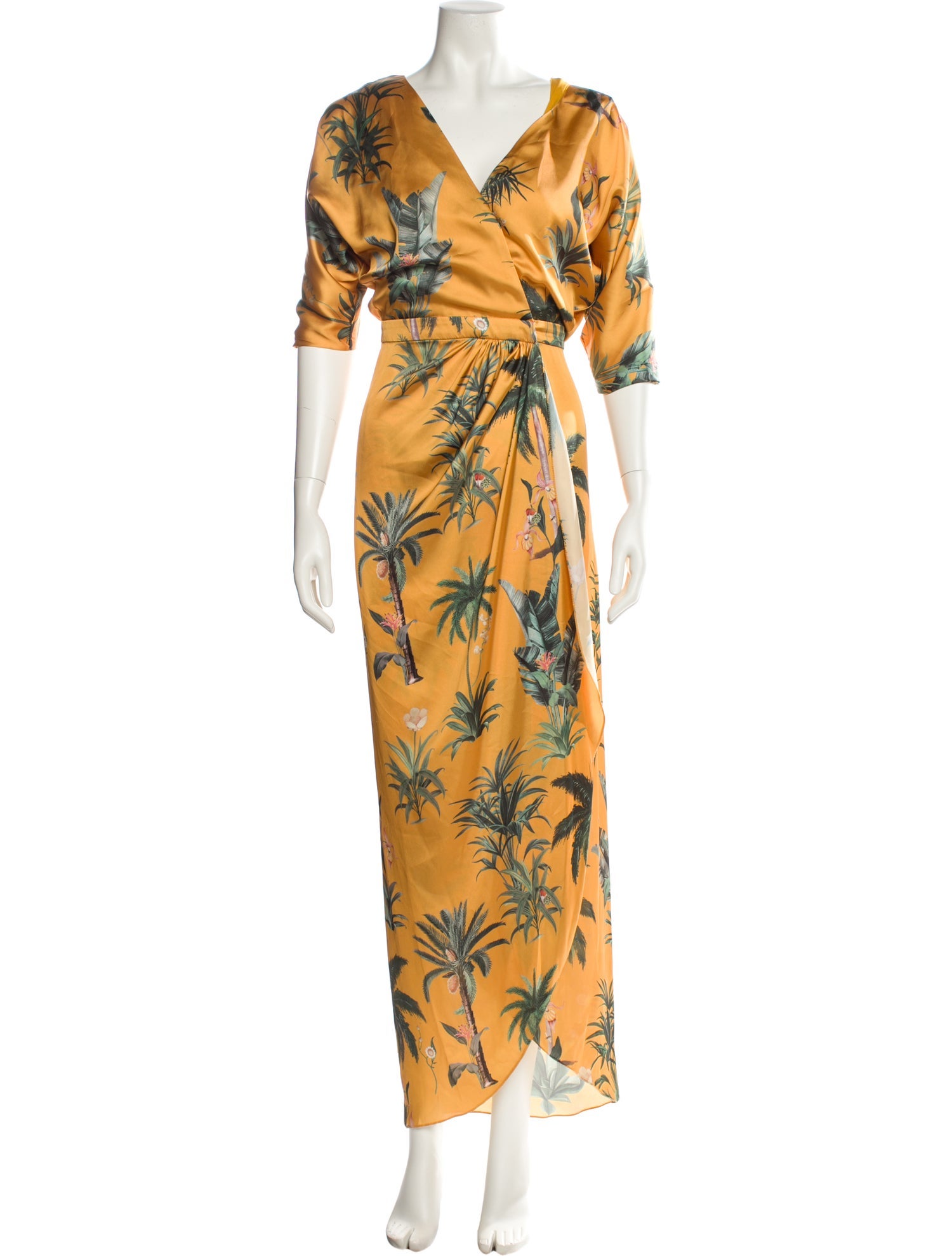 Andres Otalora Floral Print Long Dress