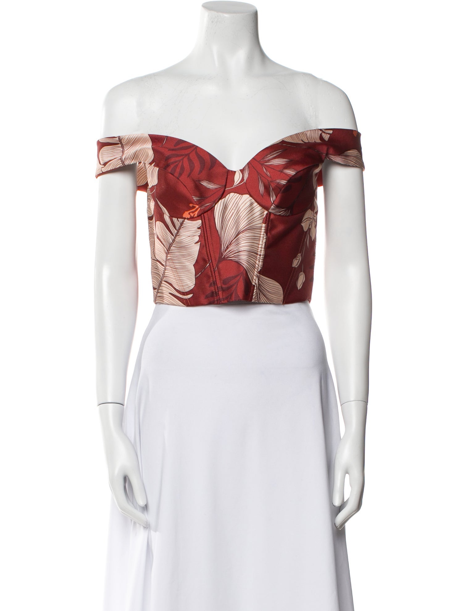 Andres Otalora Printed Strapless Crop Top