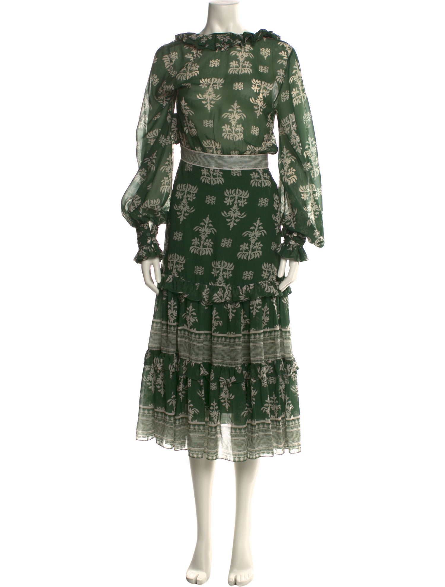 Andres Otalora Floral Print Long Dress