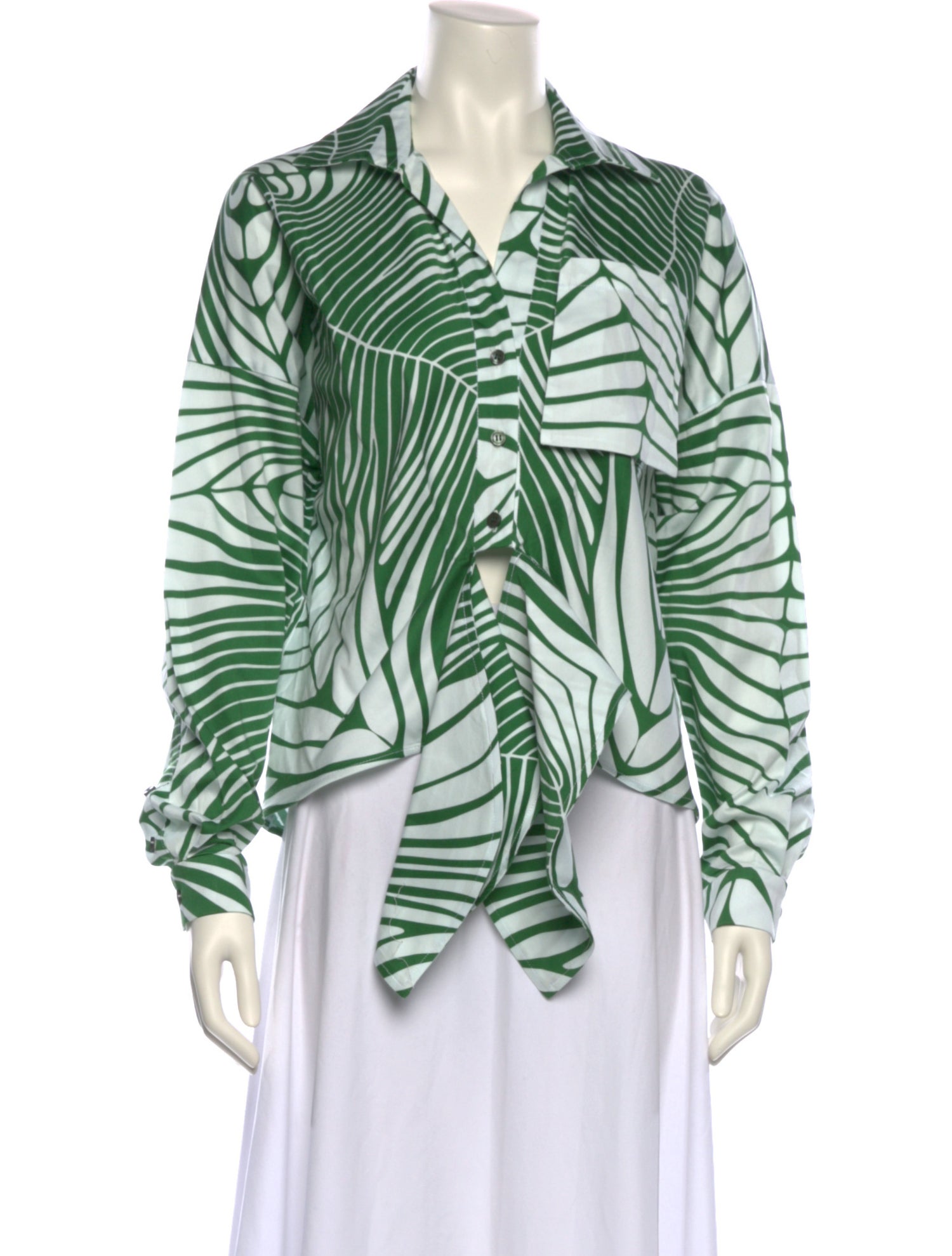 Andres Otalora Printed Long Sleeve Button-Up Top