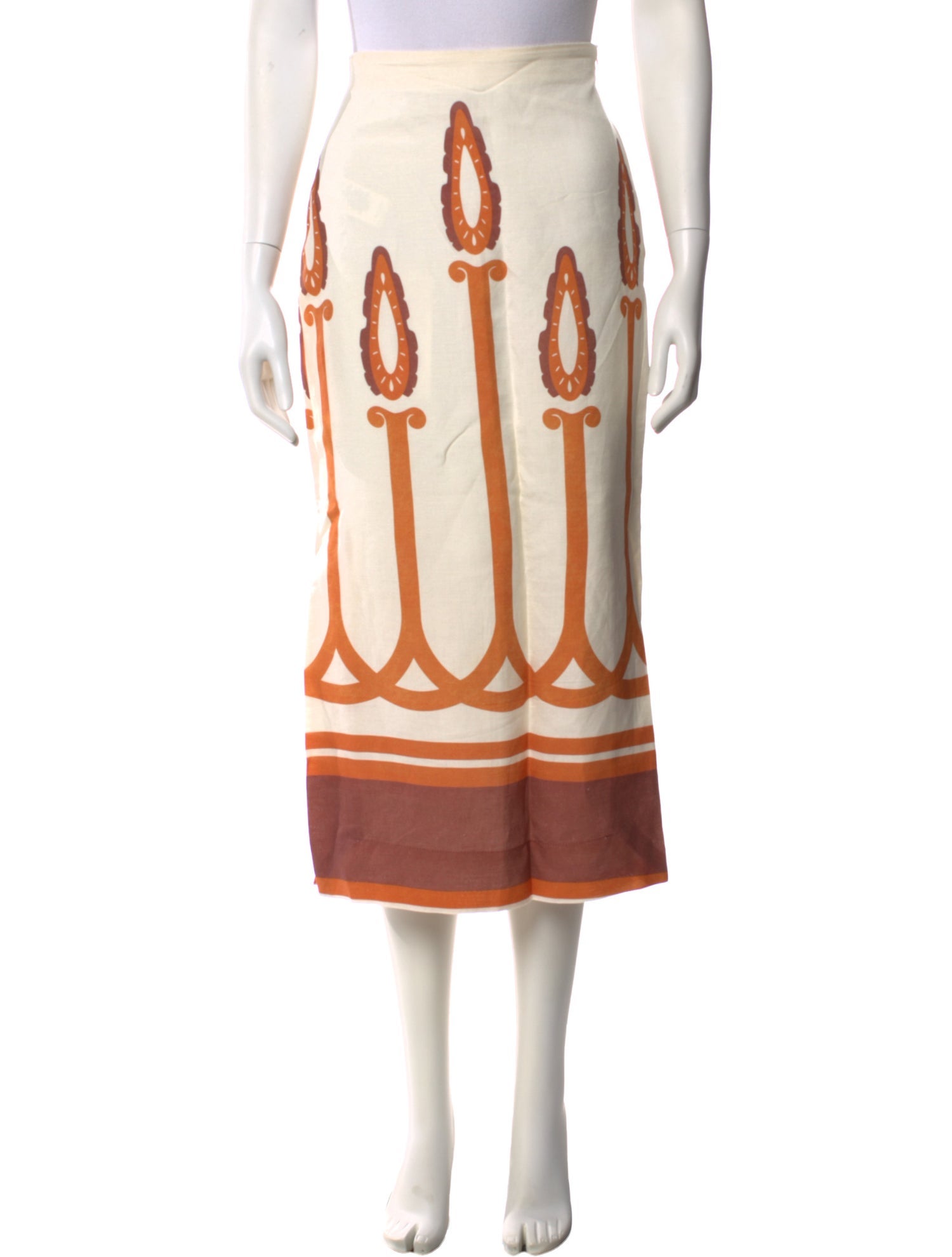 Andres Otalora Linen Midi Length Skirt