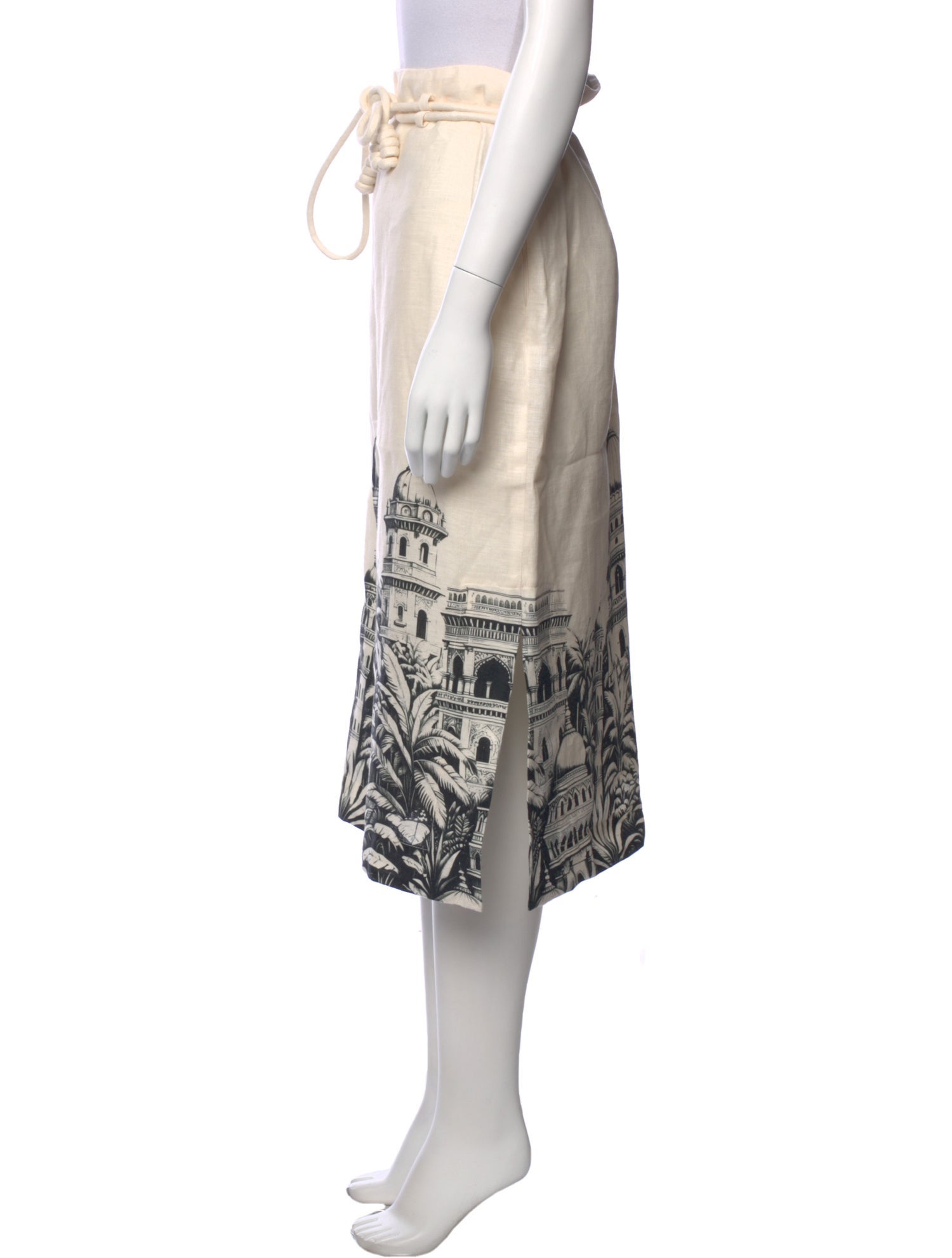 Andres Otalora Linen Midi Length Skirt