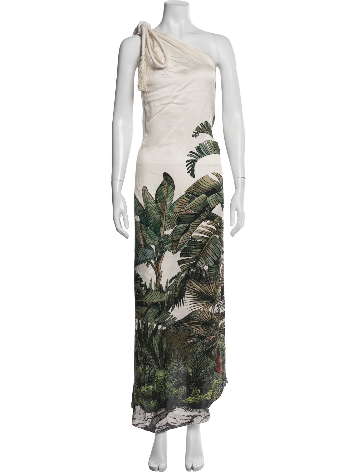 andres otalora green dress Andres Otalora Floral Print Long Dress - Green Dresses, Clothing -  ANDOT22013