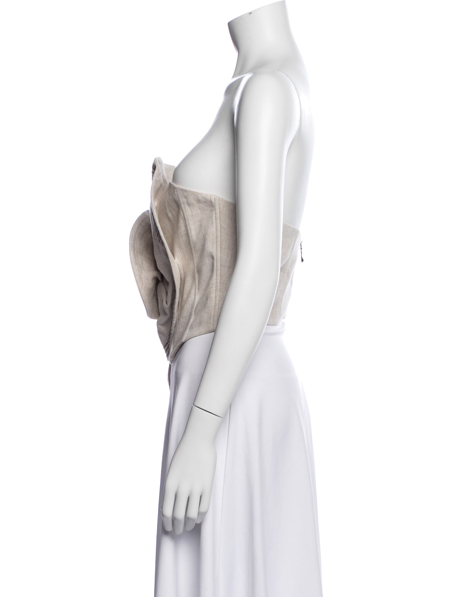 Andres Otalora Linen Strapless Top