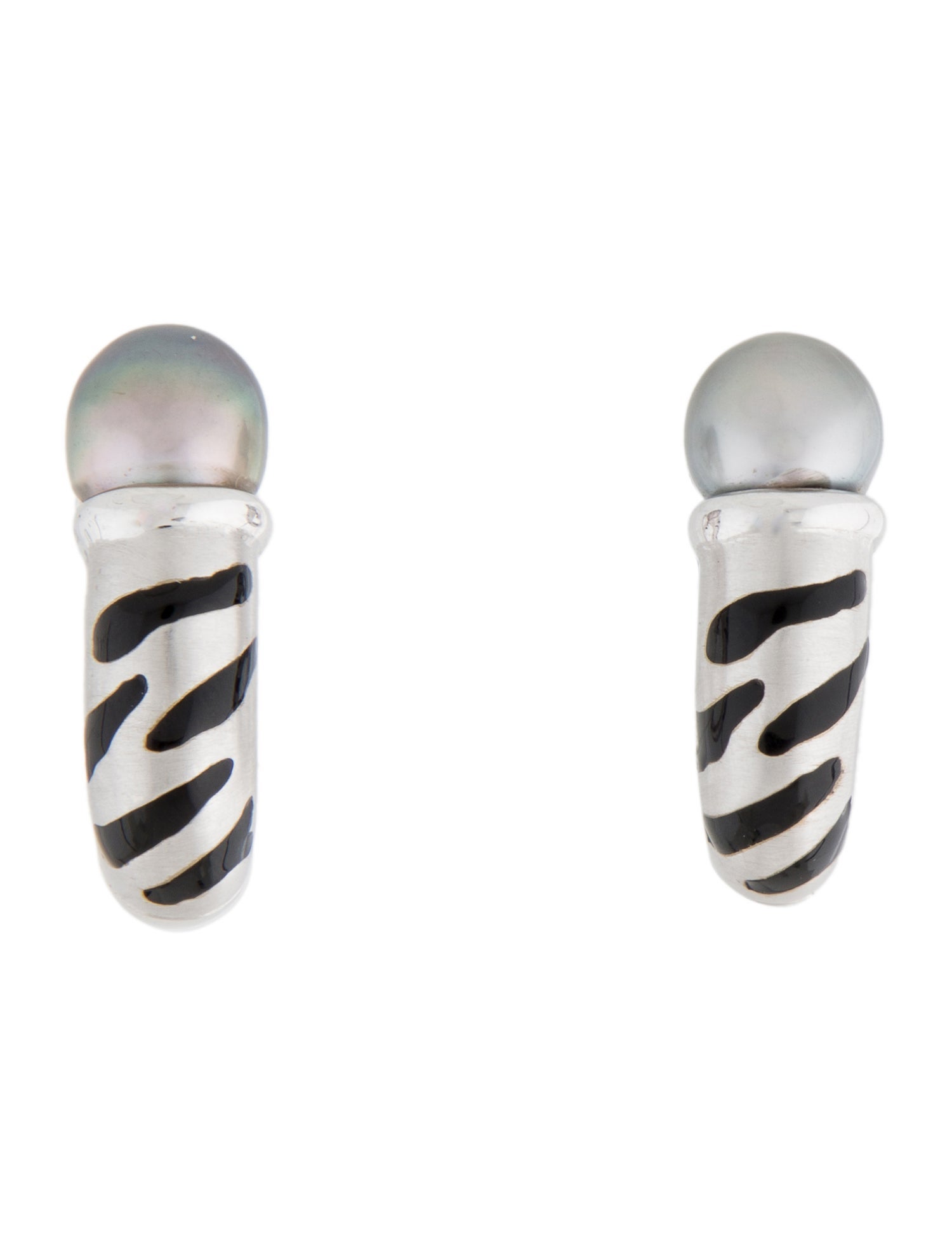 Andreoli 18K Pearl & Enamel Earclips