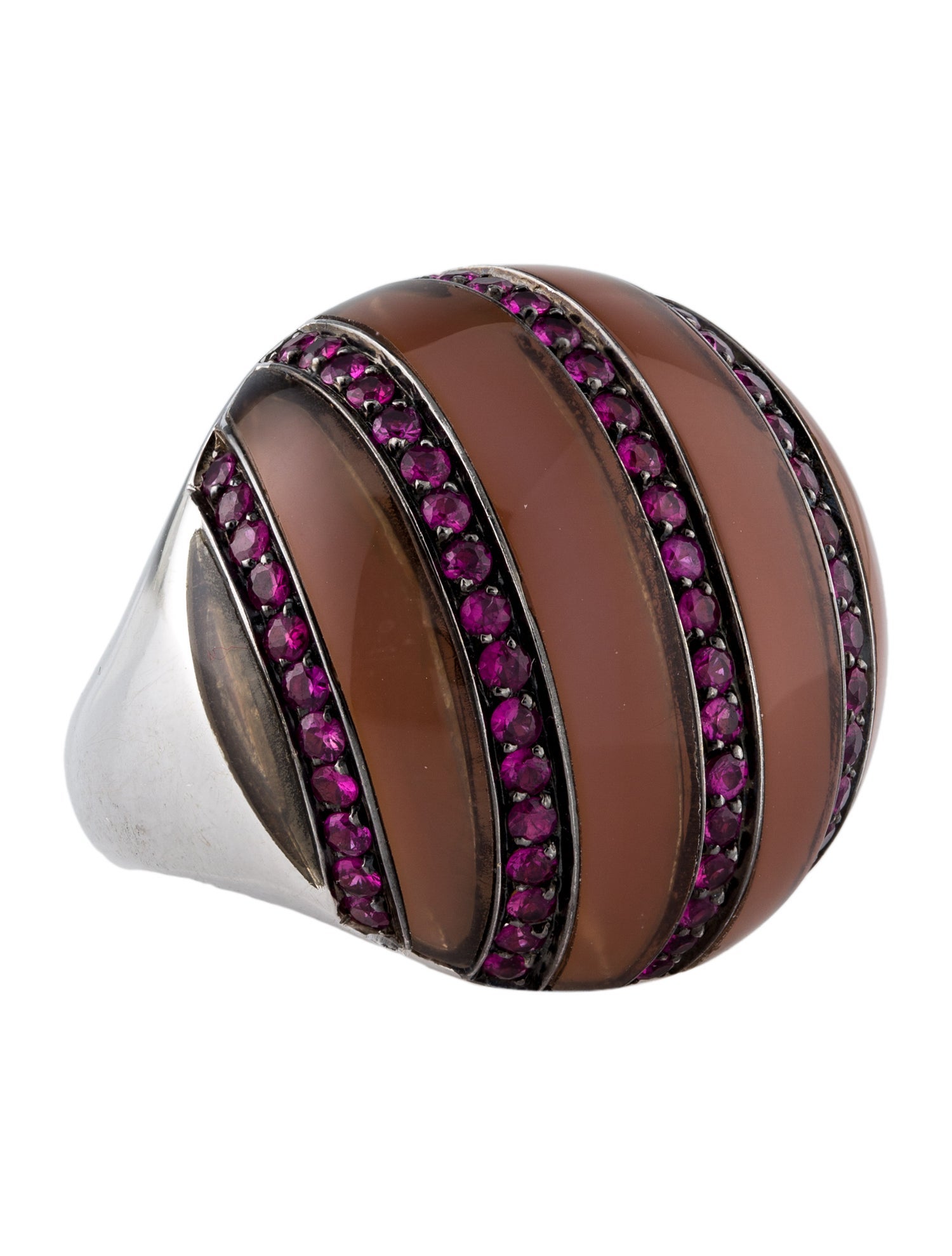 Andreoli 18K Ruby & Chalcedony Cocktail Ring