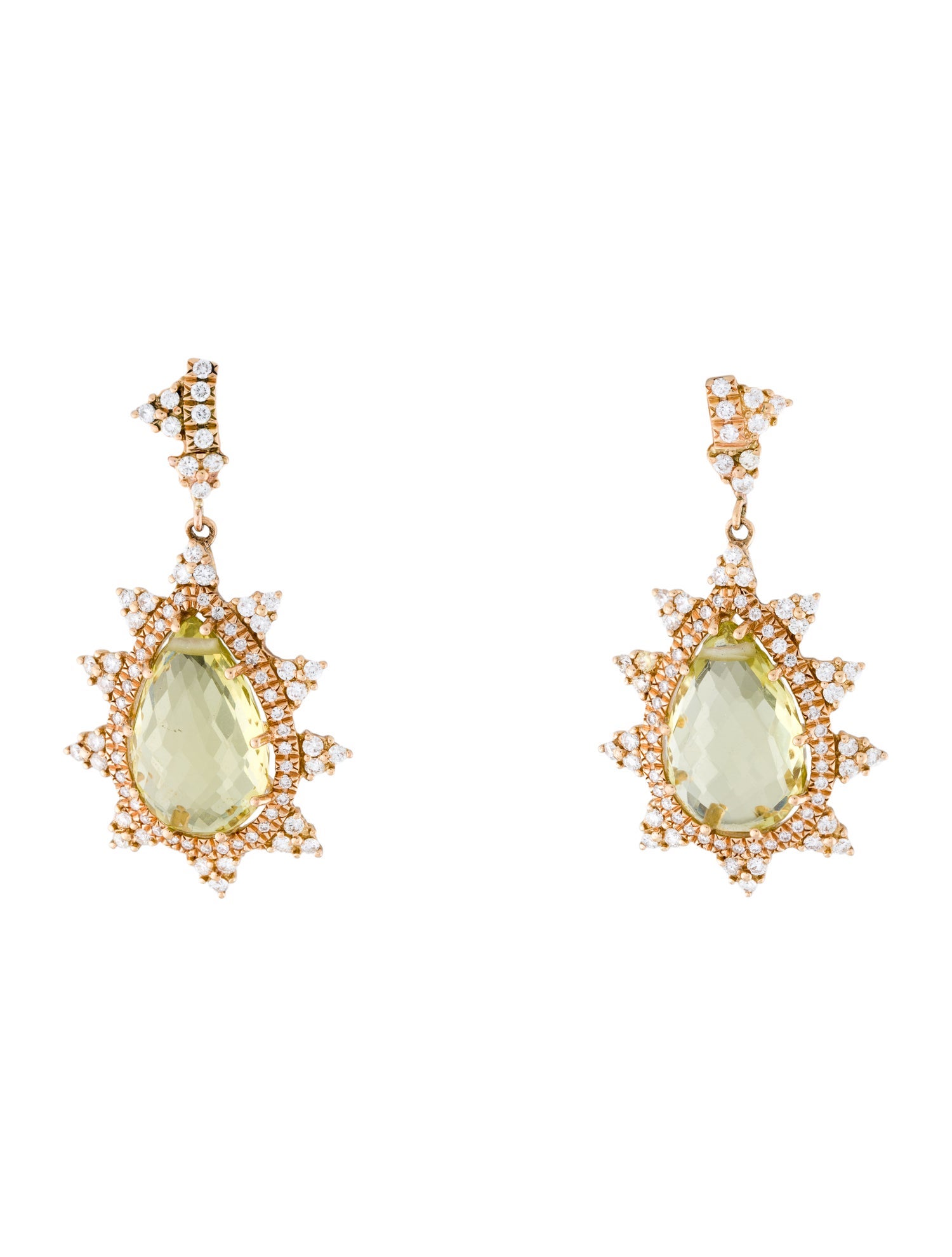 Andreoli 18K Quartz & Diamond Drop Earrings