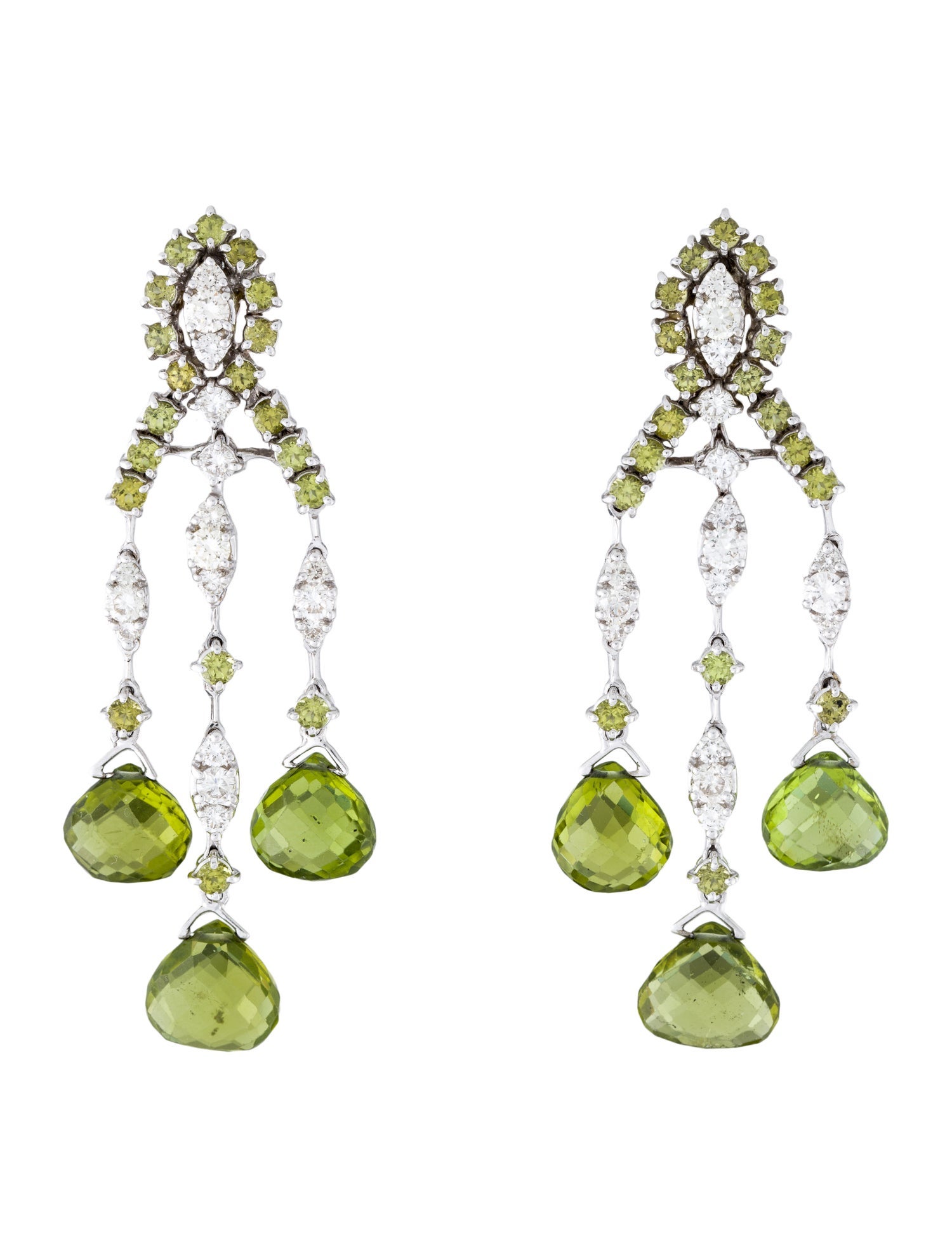 Andreoli 18K Peridot & Diamond Chandelier Earclips