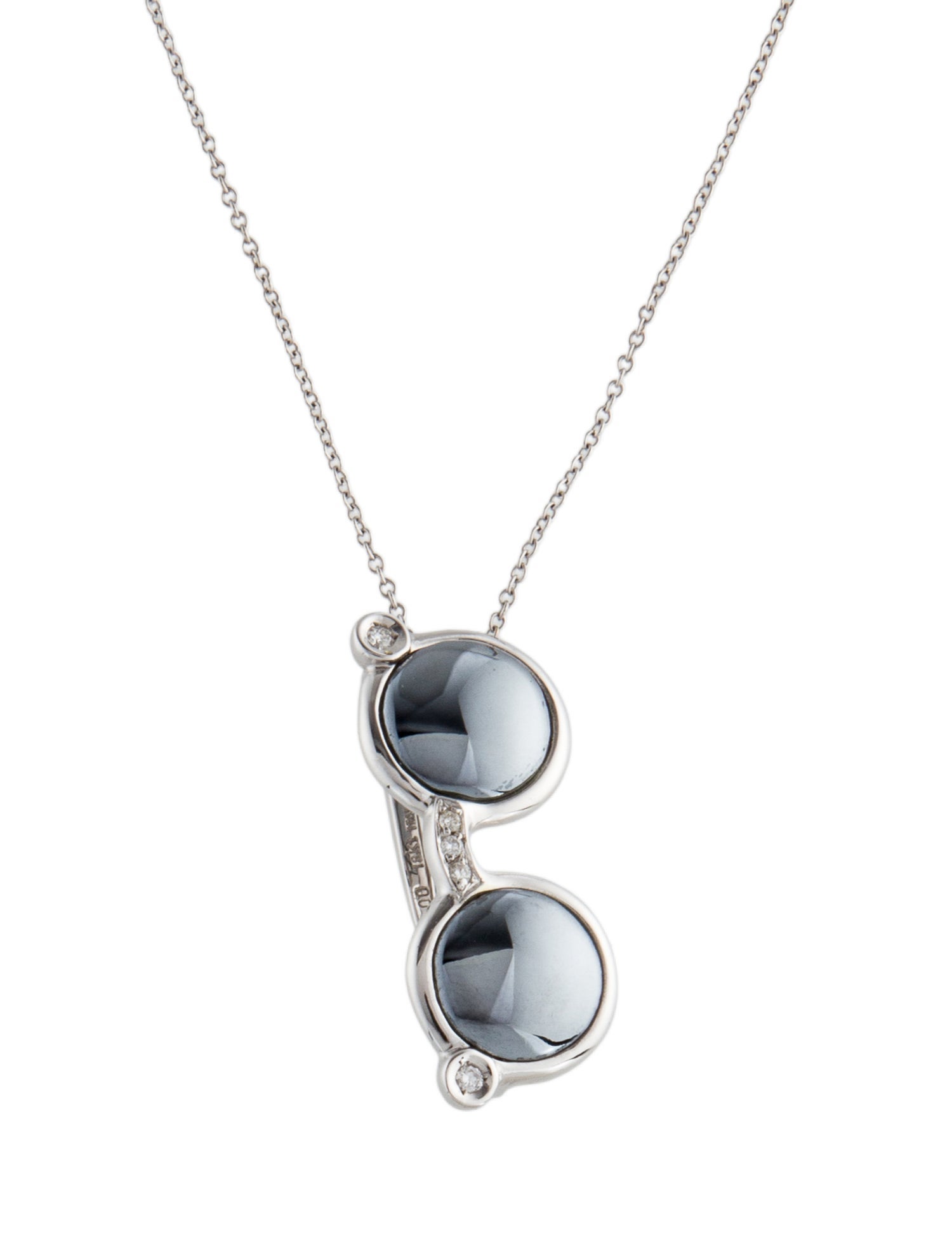 Andreoli 18K 7.04ctw Hematite & Diamond Sunglasses Pendant Necklace