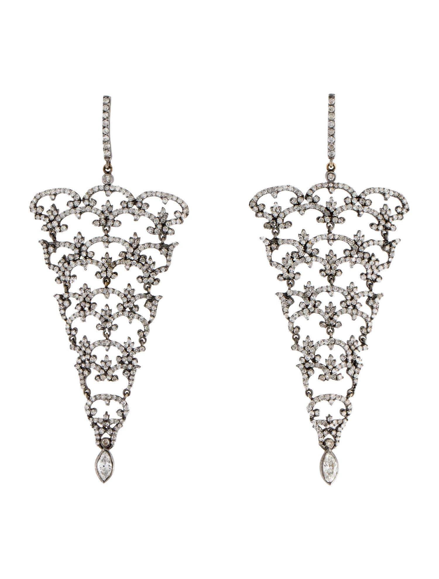 Andreoli 14K 7.84ctw Diamond Chandelier Drop Earrings