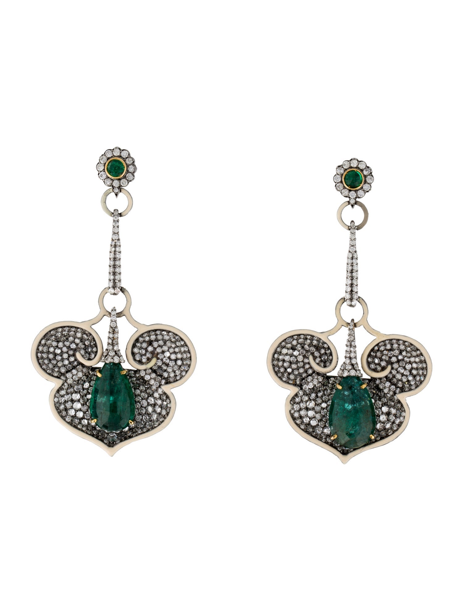 Andreoli 14K Emerald & Diamond Drop Earrings