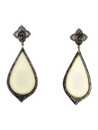 Andreoli Emerald, Diamond & Bakelite Drop Earrings