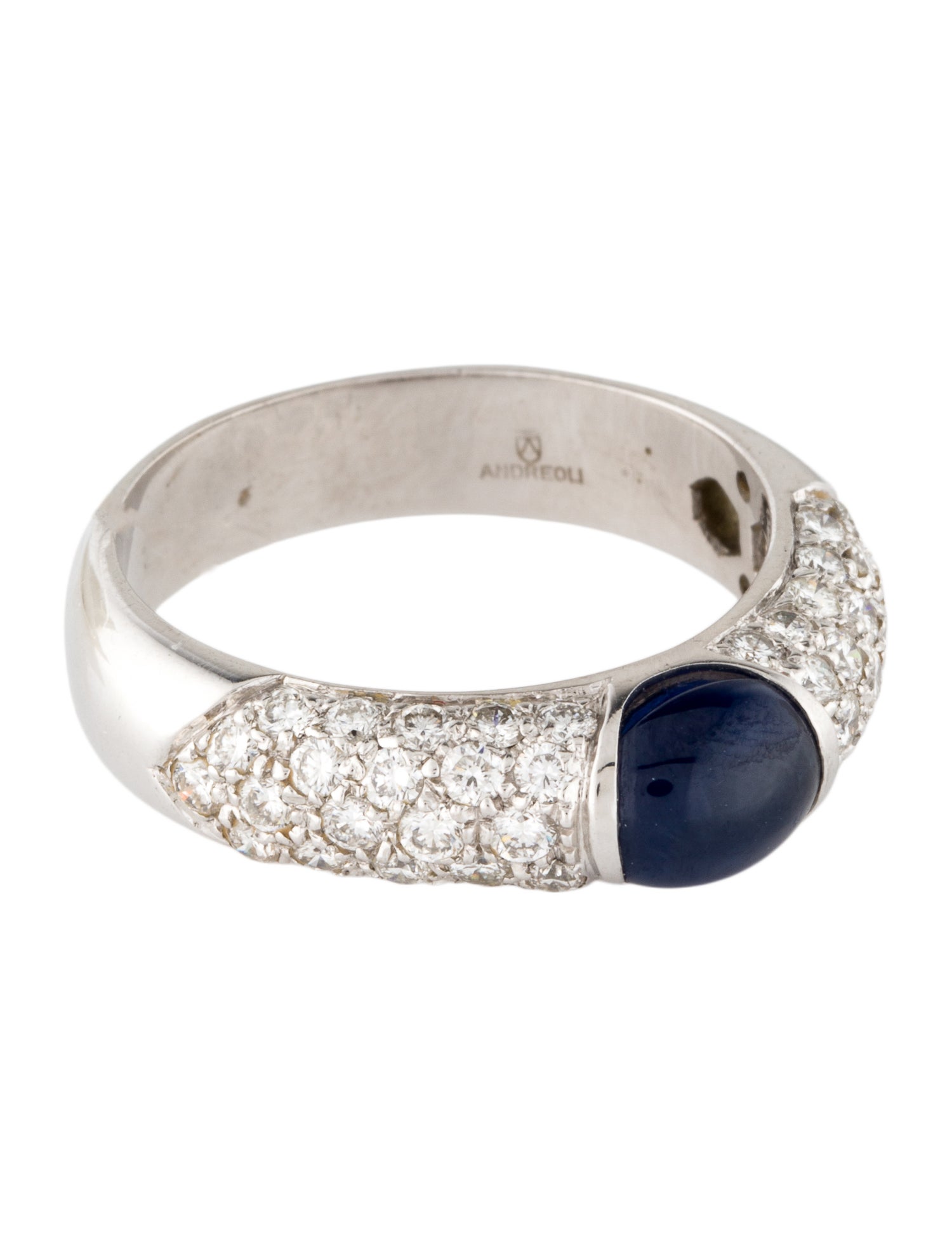 Andreoli 18K 1.77ctw Sapphire & 1.10ctw Diamond Cocktail Ring