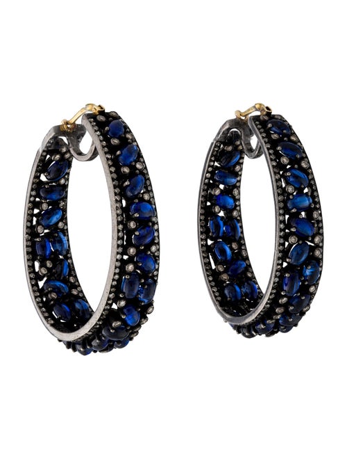 Andreoli Kyanite & Diamond Hoop Earrings