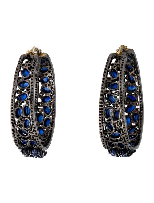 Andreoli Kyanite & Diamond Hoop Earrings