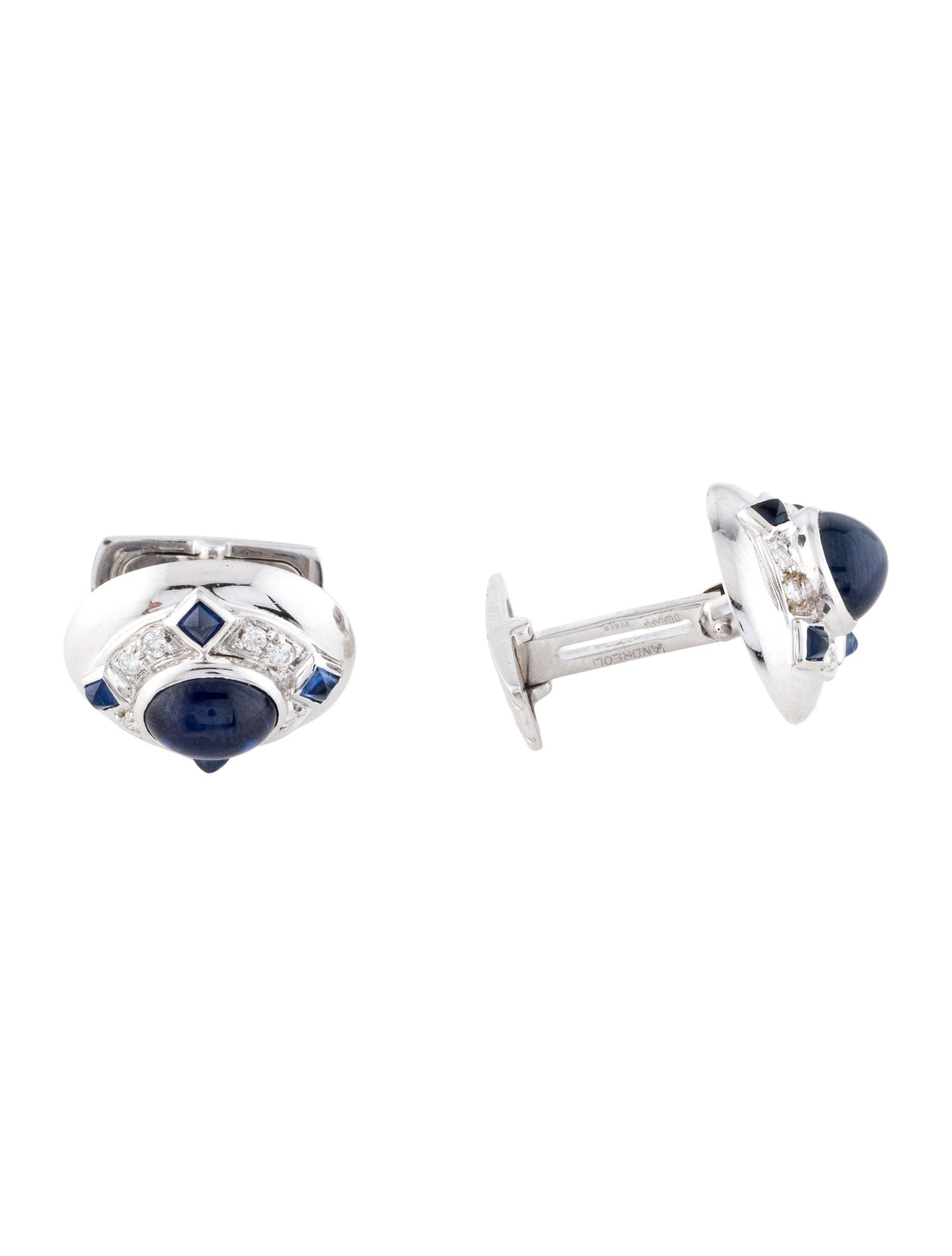 Andreoli 18K Sapphire & Diamond Cufflinks