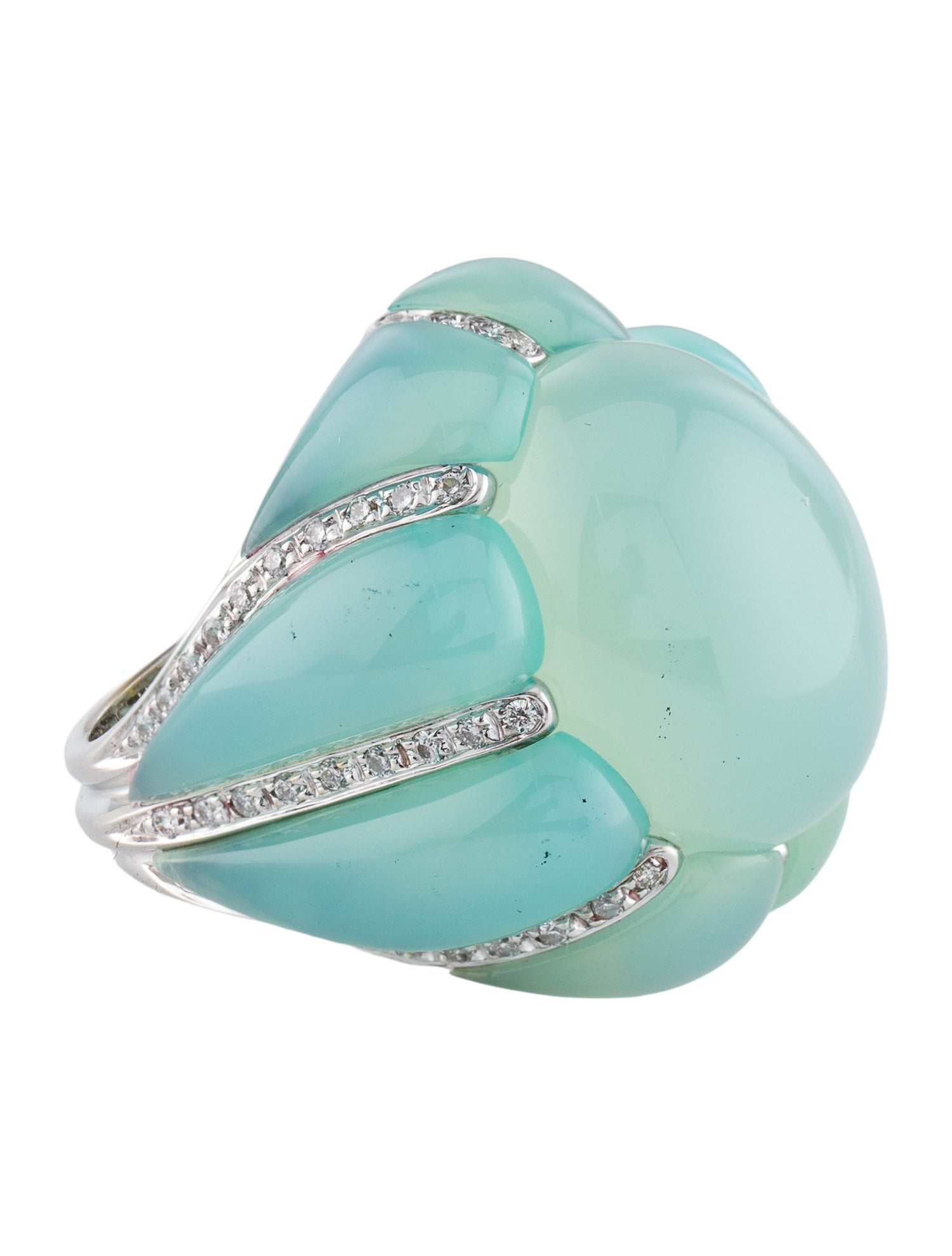 Andreoli 18K Diamond & Chalcedony Cocktail Ring