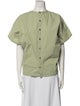 And Wander Crew Neck Short Sleeve Button-Up Top