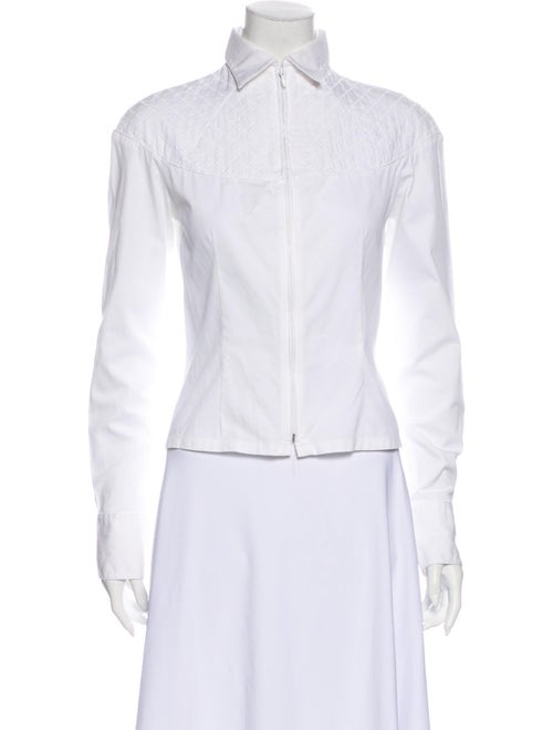 Anne Fontaine Long Sleeve Button-Up Top White