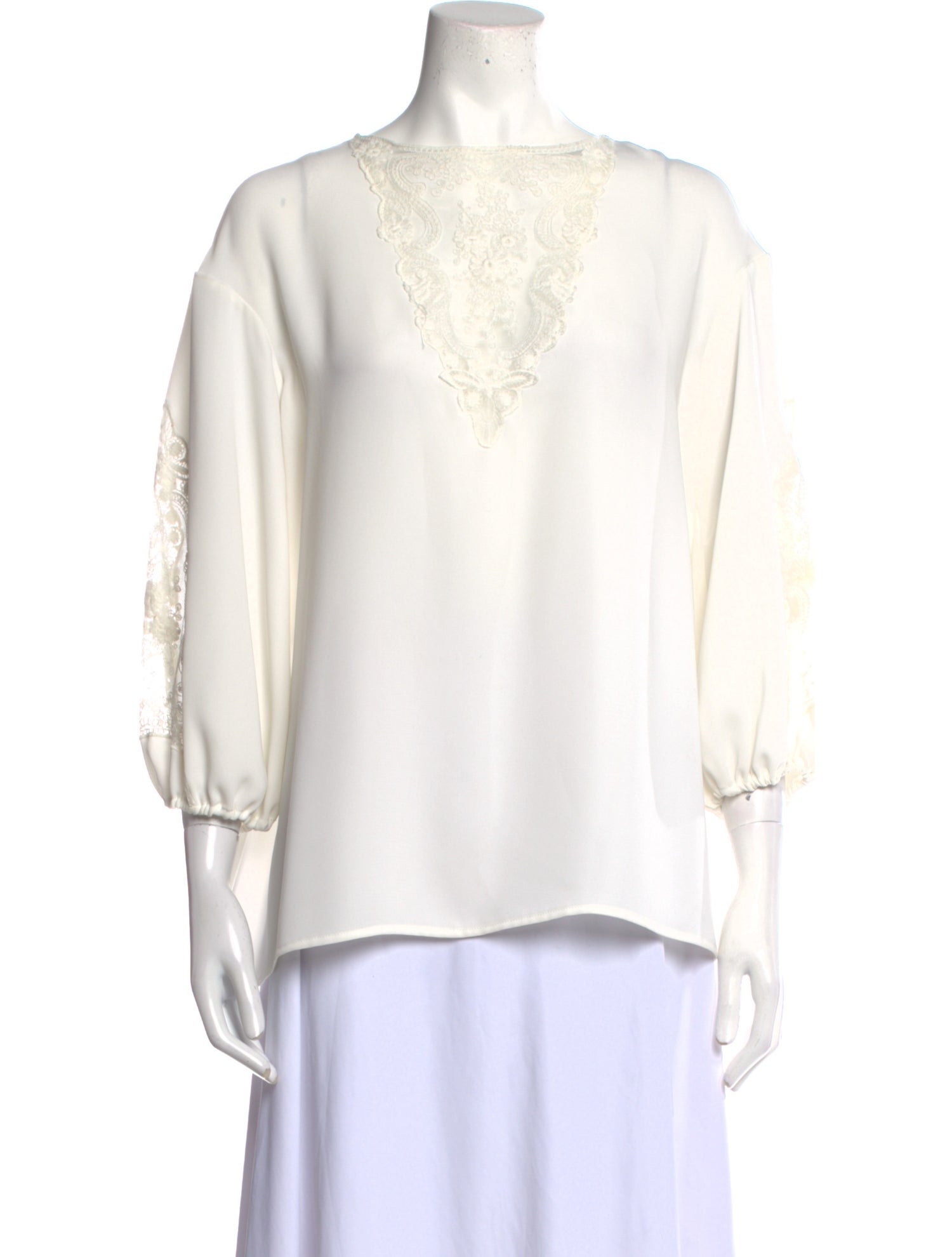 Annie Wear Satin Notched Three-Quarter Sleeve Blouse main image 0