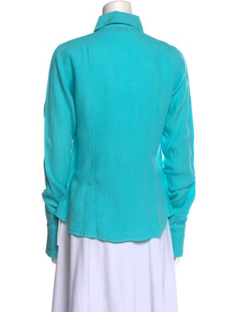 Anne Fontaine Linen Long Sleeve Button-Up Top