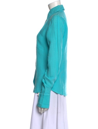 Anne Fontaine Linen Long Sleeve Button-Up Top