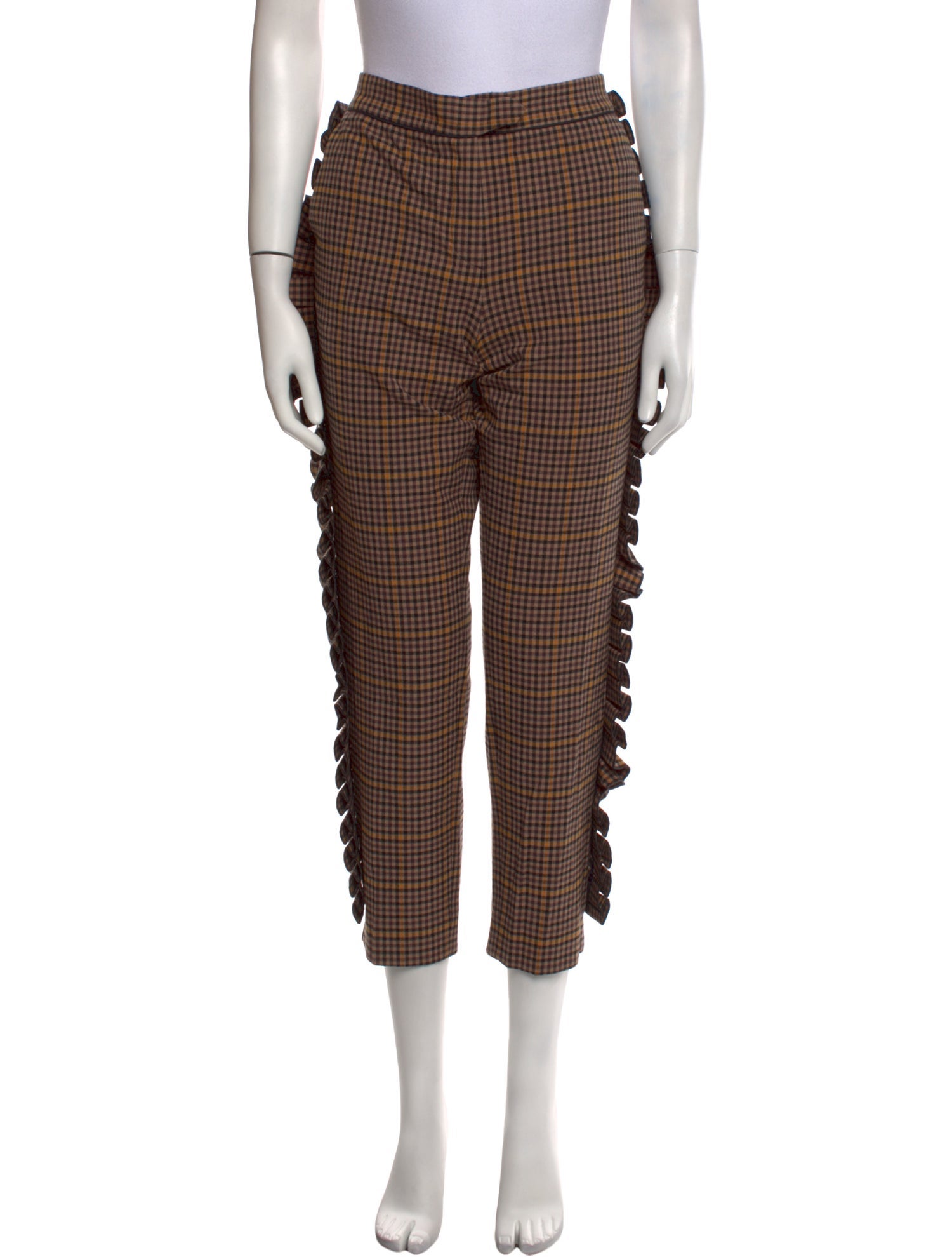 Anne Fontaine Plaid Print Straight Leg Pants