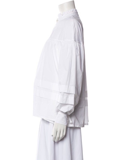 Anne Fontaine Mock Neck Long Sleeve Blouse