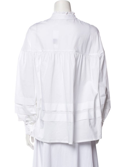 Anne Fontaine Mock Neck Long Sleeve Blouse