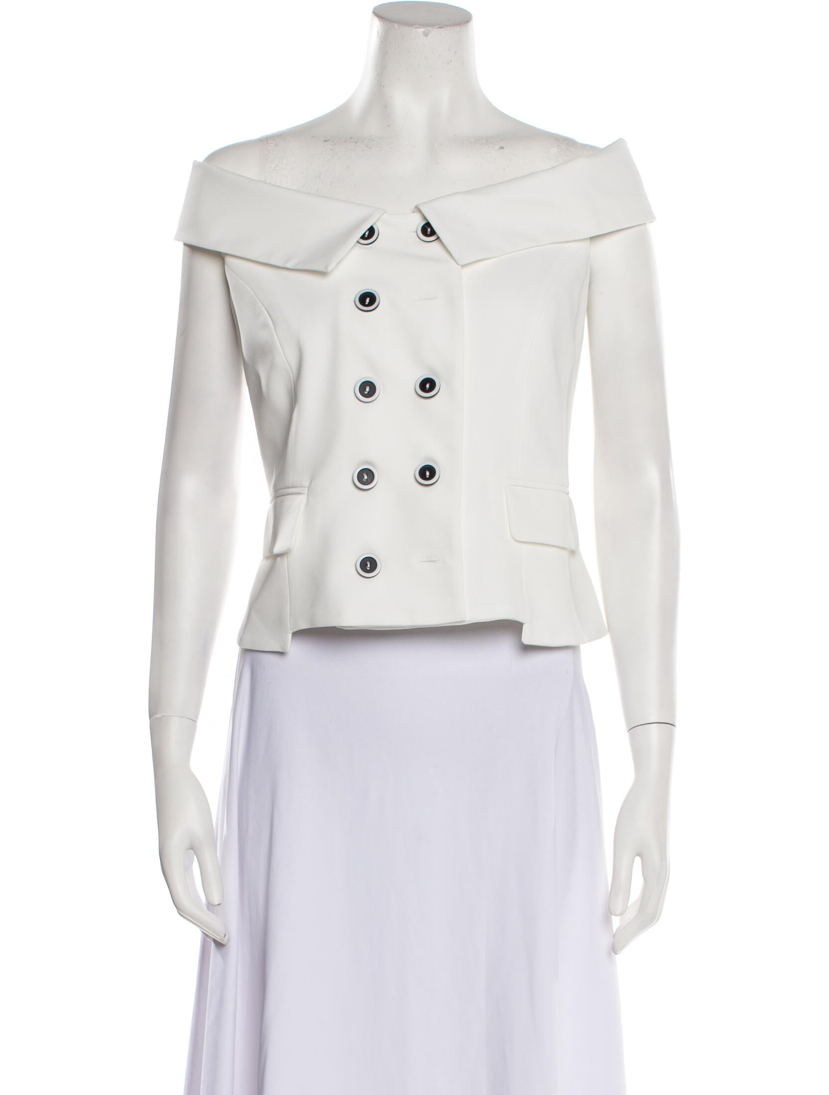 Anne Fontaine Off-The-Shoulder Short Sleeve Crop Top