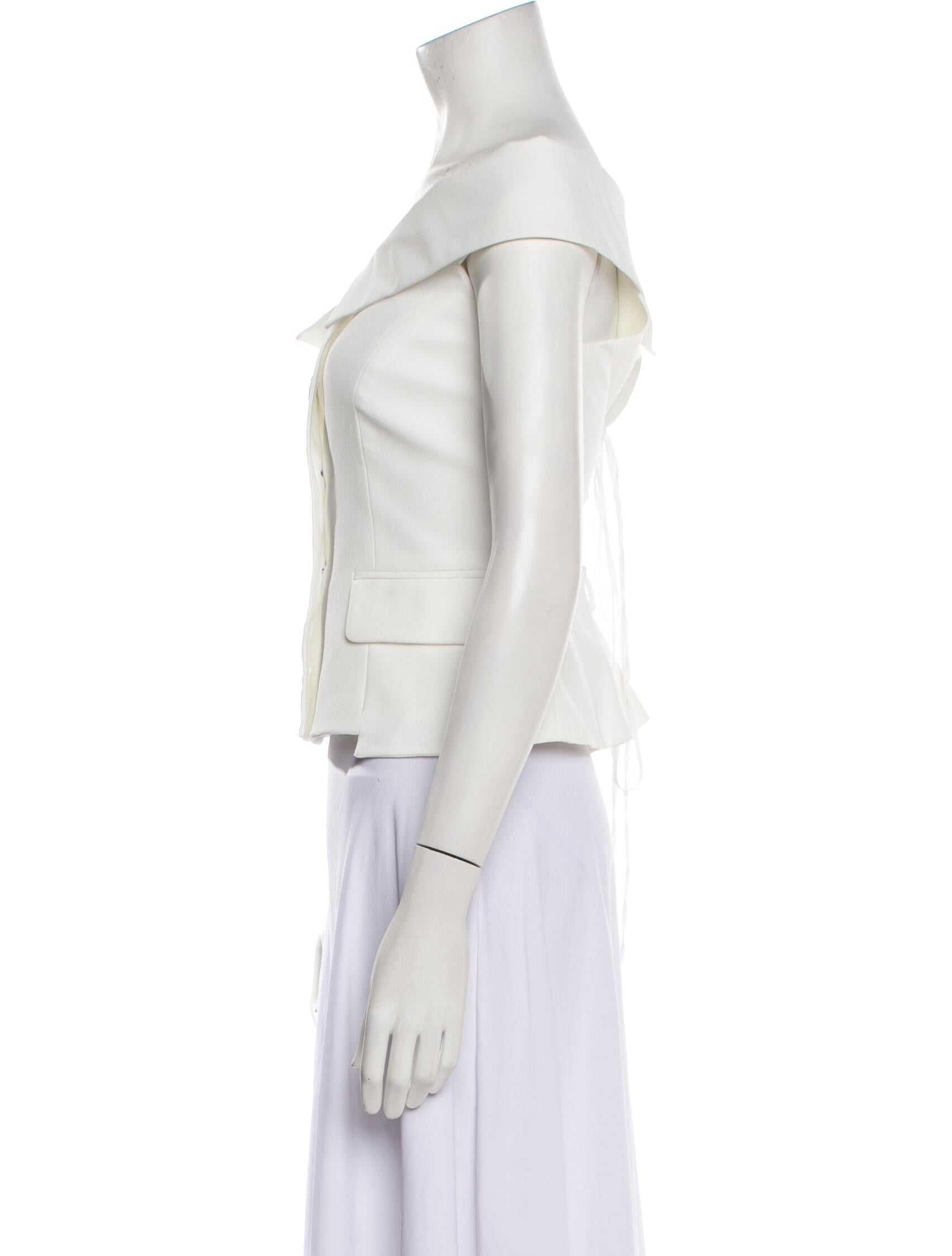 Anne Fontaine Off-The-Shoulder Short Sleeve Crop Top