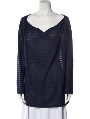 Anne Fontaine Tops Striped Cowl Neck Tunic Us8, Fr40 | M