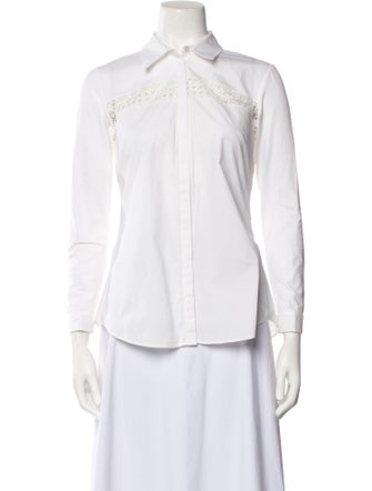 Anne Fontaine Three-Quarter Sleeve Button-Up Top