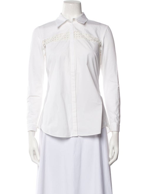 Anne Fontaine Three-Quarter Sleeve Button-Up Top