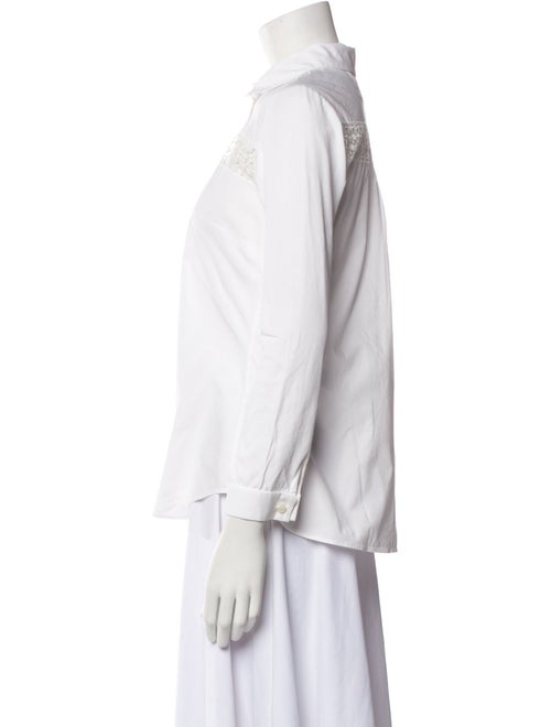 Anne Fontaine Three-Quarter Sleeve Button-Up Top