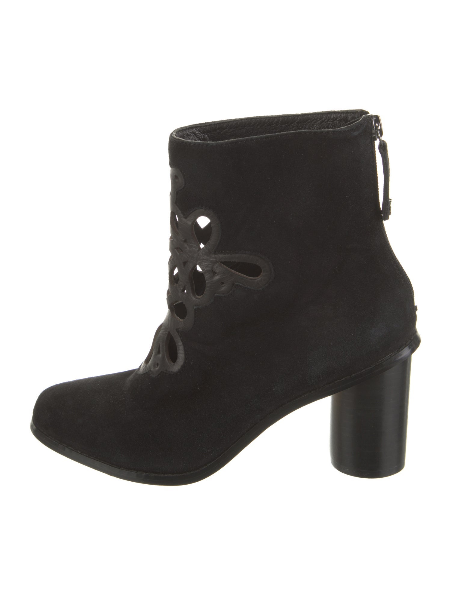 Anne Fontaine Suede Lasercut Accents Boots