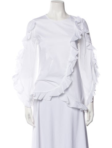 Anne Fontaine Tops Bateau Neckline Three-Quarter Sleeve Blouse Us4, Fr36 | S