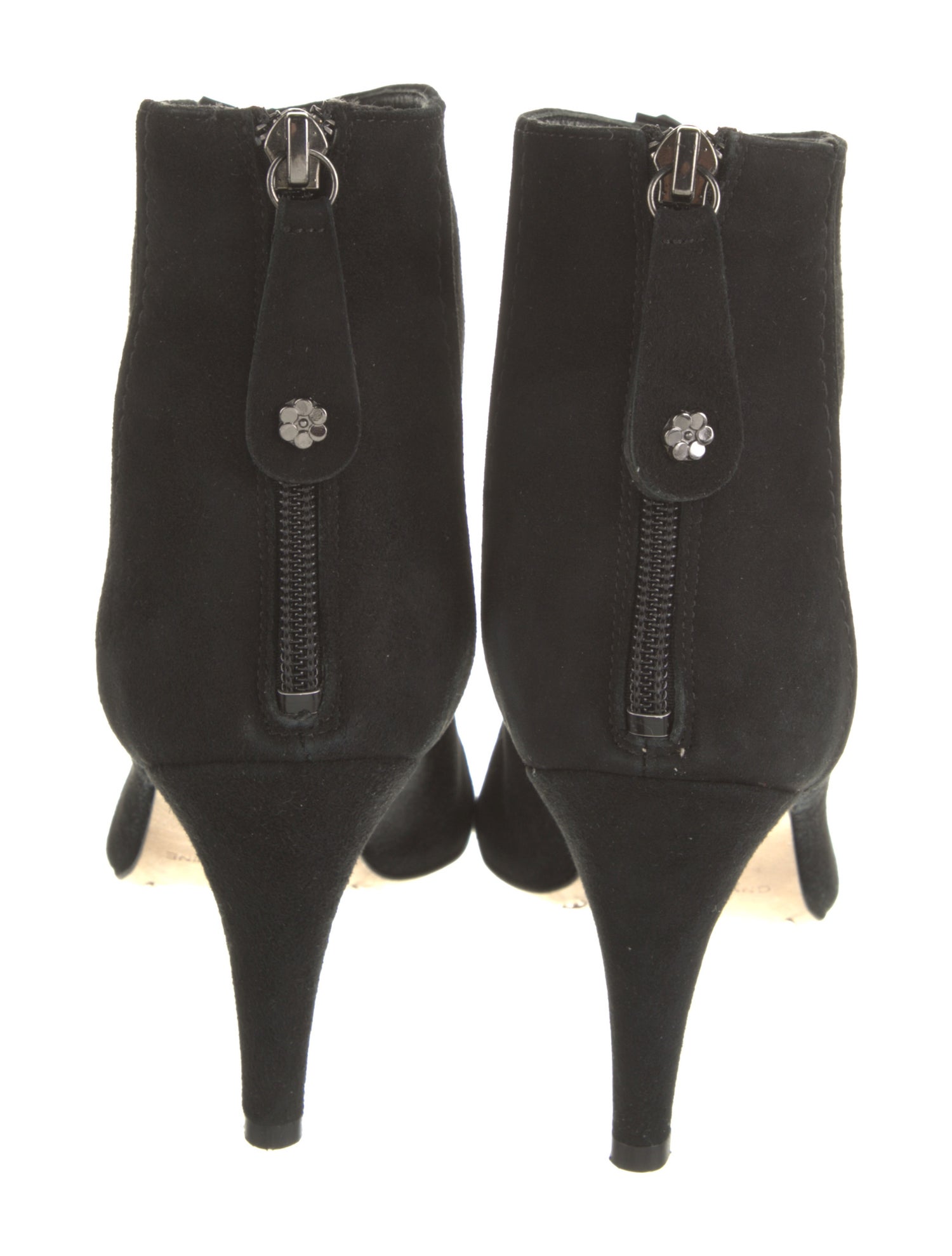 Anne Fontaine Suede Grosgrain Trim Lace-Up Boots