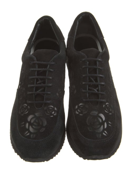Anne Fontaine Suede Lasercut Accents Sneakers