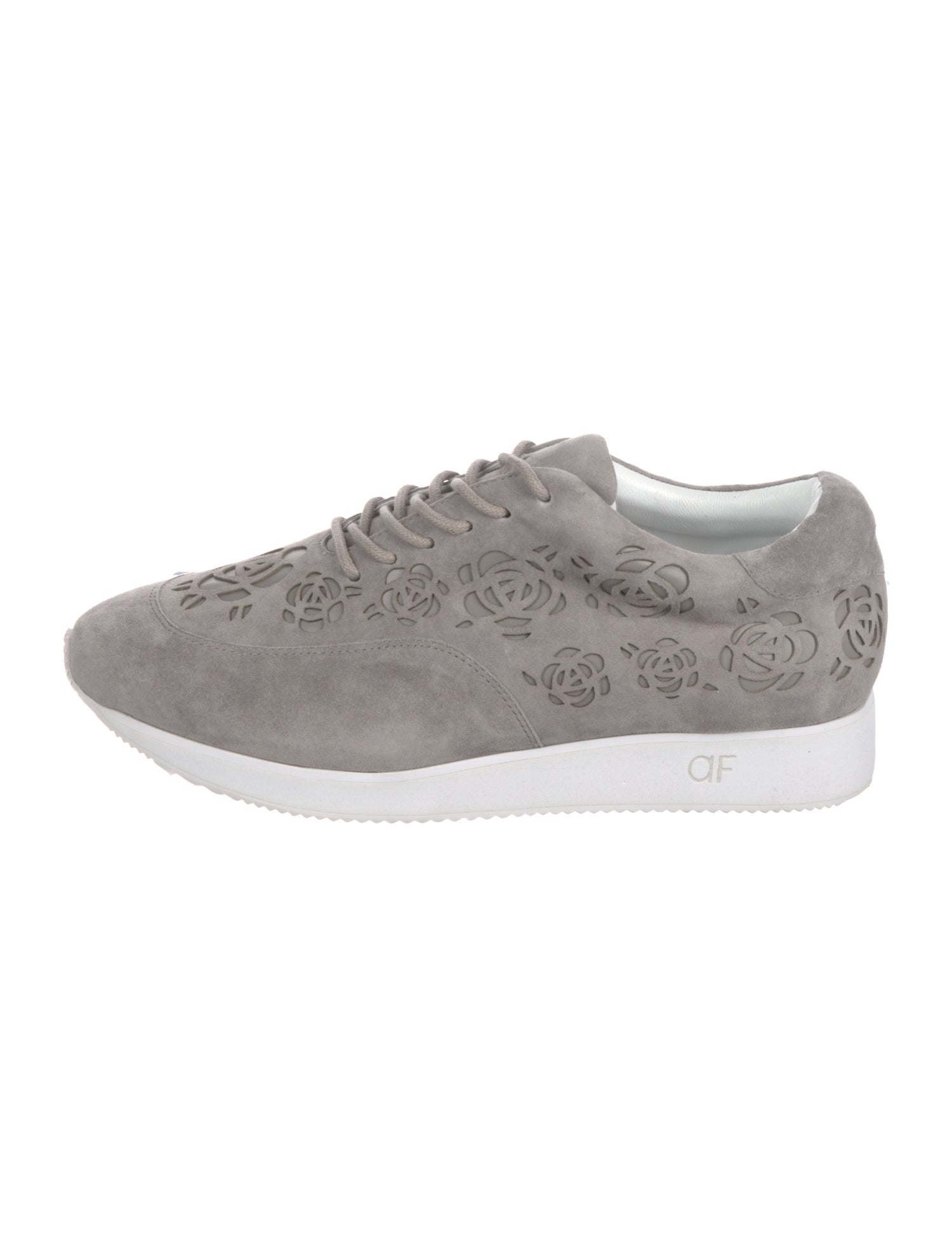 Anne Fontaine Suede Lasercut Accents Sneakers