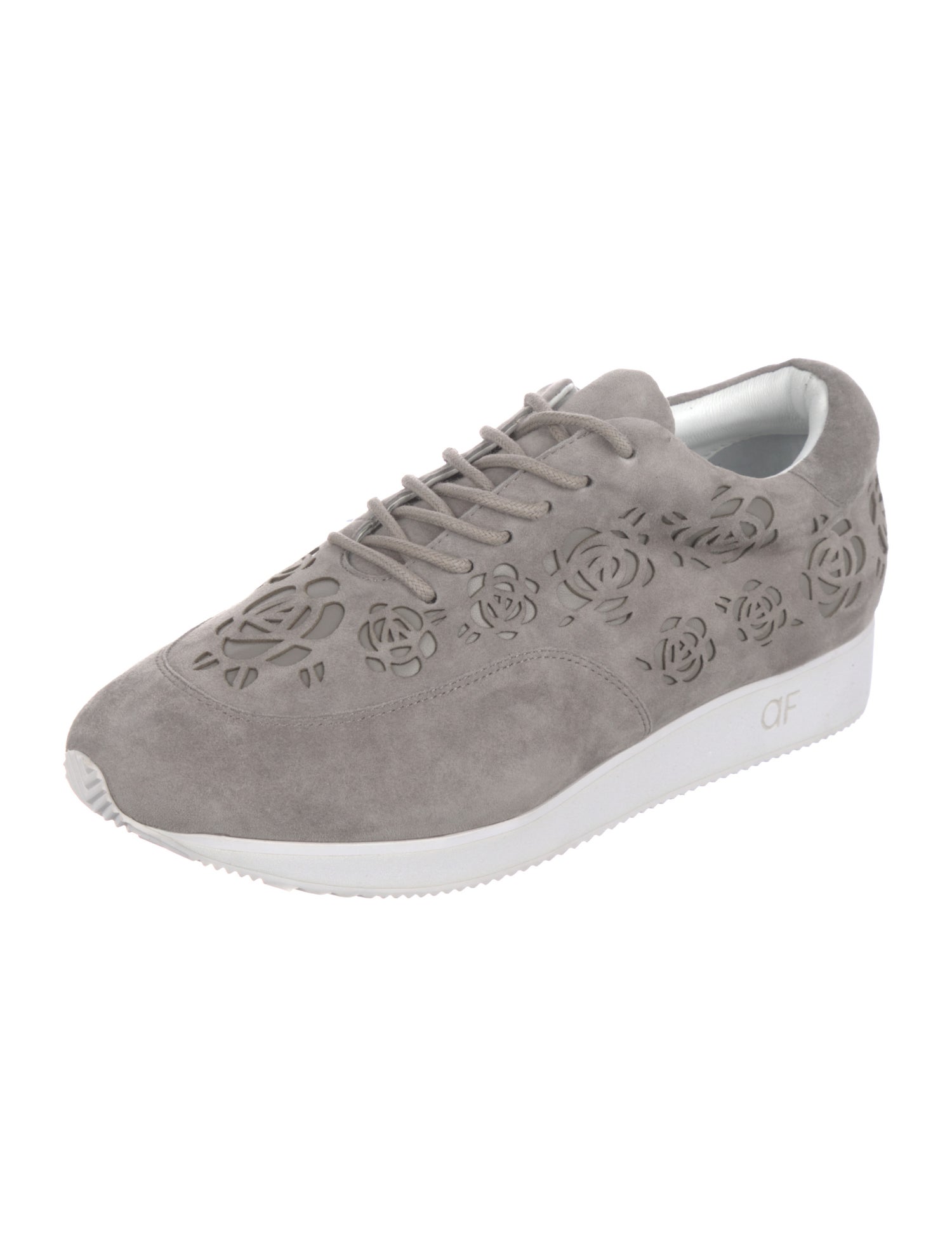 Anne Fontaine Suede Lasercut Accents Sneakers