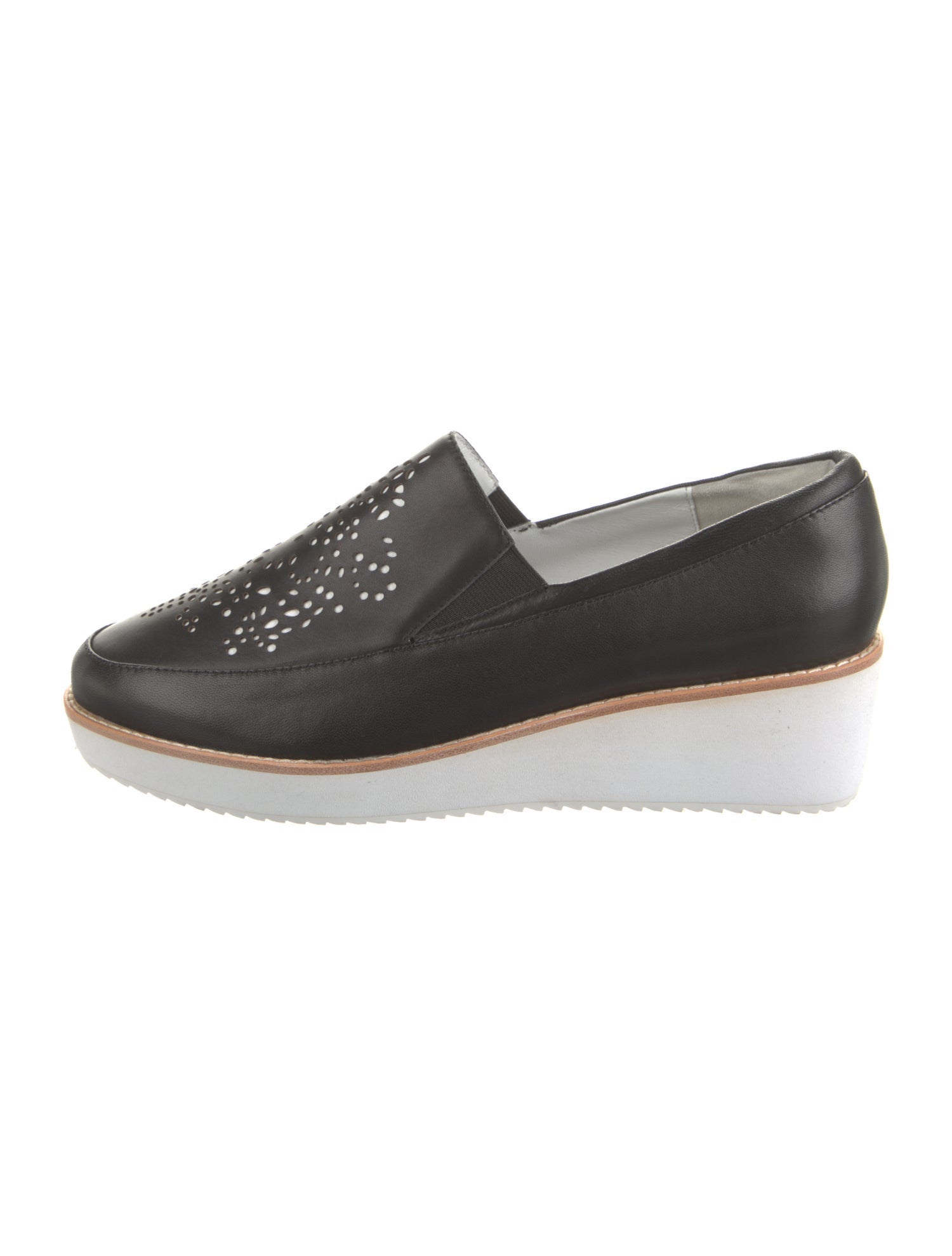 Anne Fontaine Leather Lasercut Accents Loafer Sneakers