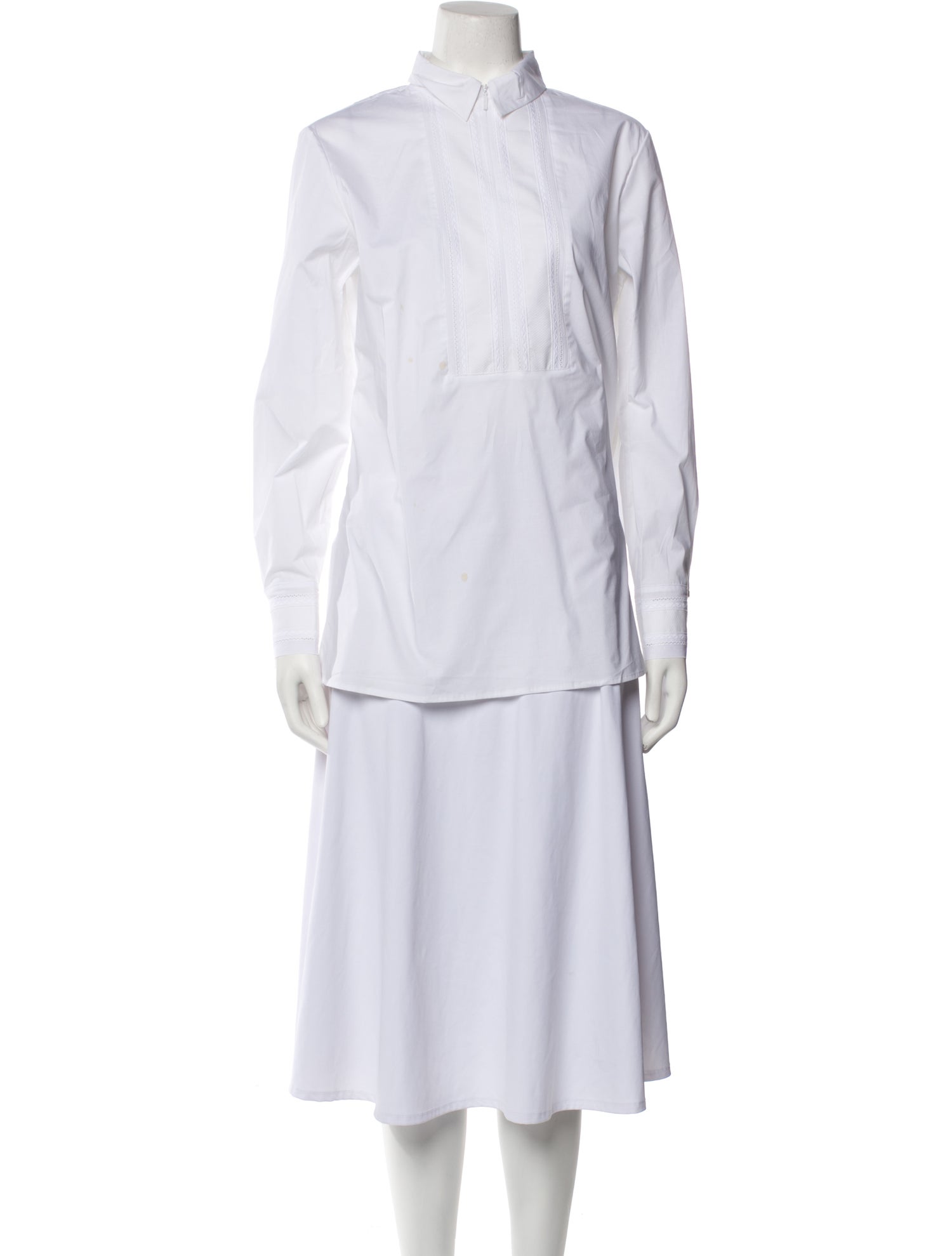 Anne Fontaine Mock Neck Long Sleeve Tunic