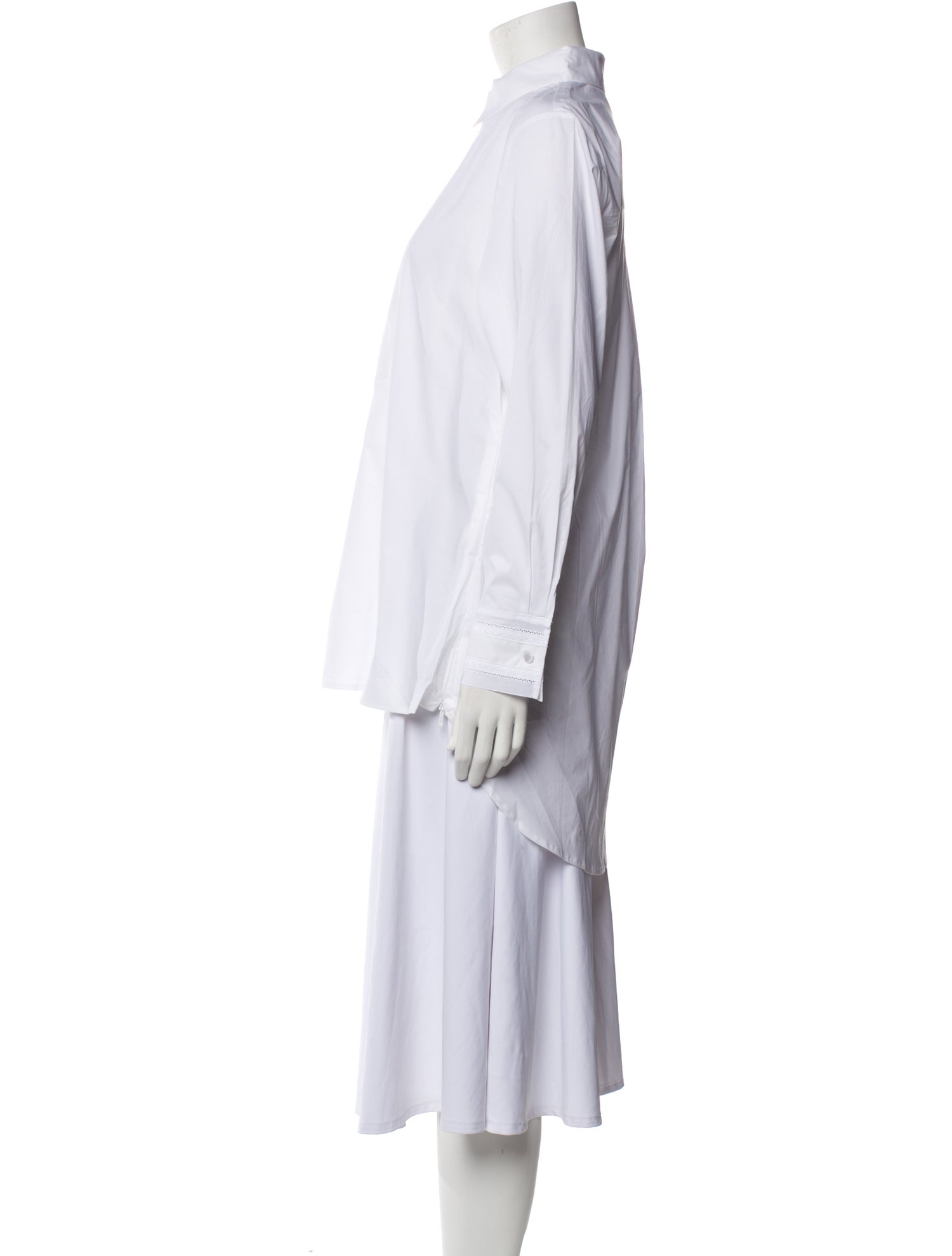 Anne Fontaine Mock Neck Long Sleeve Tunic
