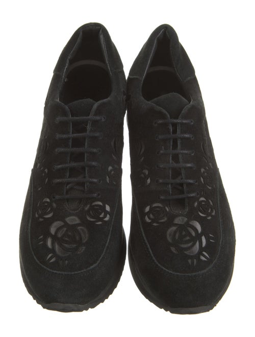 Anne Fontaine Suede Lasercut Accents Sneakers